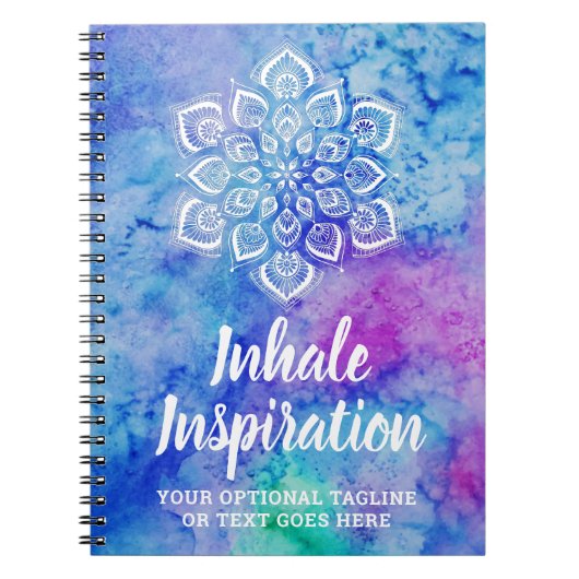 Aquarell-Mandala-metaphysisches geistiges Yoga Notizblock (Vorderseite)