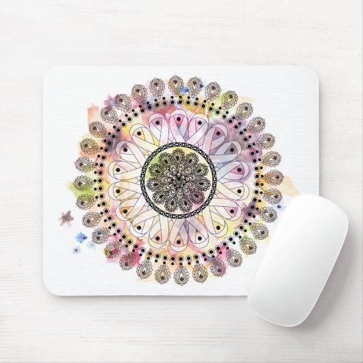 Aquarell-Mandala Mousepad (Mit Mouse)