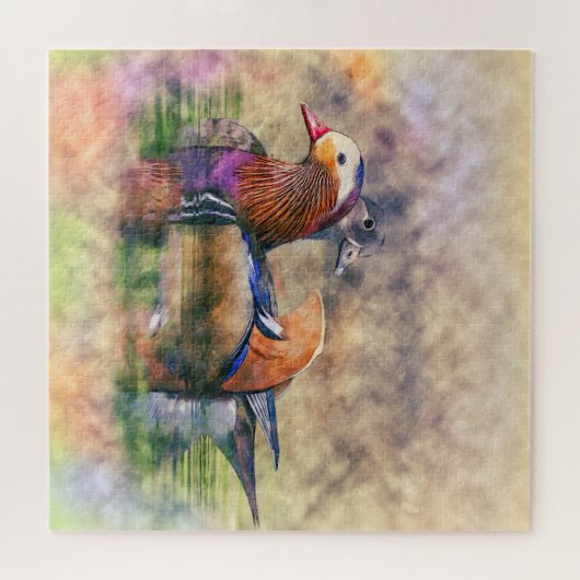 Aquarell-Mandarinen-Enten Feng Shui Symbol Puzzle (Horizontal)