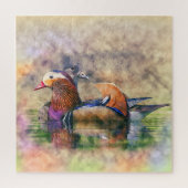 Aquarell-Mandarinen-Enten Feng Shui Symbol Puzzle (Vertikal)