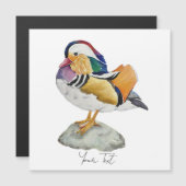 Aquarell Mandarinente Magnetkarte (Vorne/Hinten)