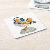 Aquarell Mandarinente Rechteckiger Pappuntersetzer (angewinkelt)