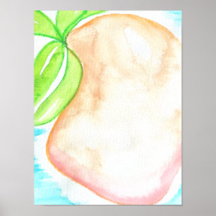 Aquarell-Mango Handbemalte Tropen-Küche Poster