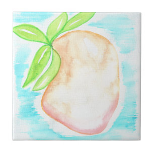 Aquarell-Mango handgemalt tropisches Küchen-Design Fliese