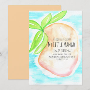 Aquarell-Mango-Handgemalte Tropische Einladung