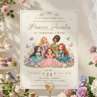 Aquarell-Märchenprinzessin-Geburtstags-Einladung Einladung