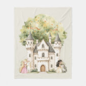 Aquarell-Märchenprinzessin Whimsical Fleecedecke (Vorderseite)