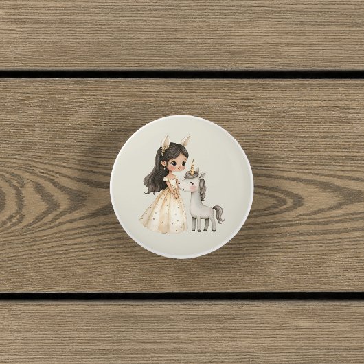 Aquarell-Märchenprinzessin Whimsical Keramikknauf