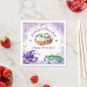 Aquarell Mardi Gras, Fett Dienstag Party Serviette