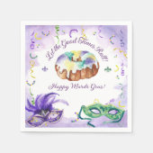 Aquarell Mardi Gras, Fett Dienstag Party Serviette (Vorderseite)