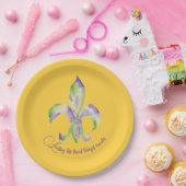 Aquarell-Mardi-Gras-Fleur-de-Lis Pappteller (Party)