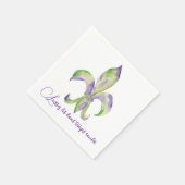 Aquarell Mardi Gras Fleur de Lis Serviette (Ecke)