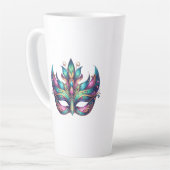 Aquarell Mardi Gras Maske Milchtasse (Linke Ecke)