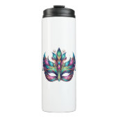 Aquarell Mardi Gras Maske Thermosbecher (Vorderseite)