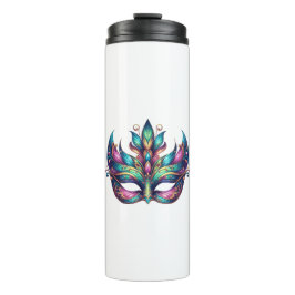 Aquarell Mardi Gras Maske Thermosbecher