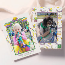 Aquarell-Mardi-Gras-Masken King Cake-Krone Foto