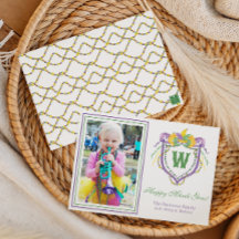 Aquarell-Mardi-Gras-Monogrammwappen-Foto