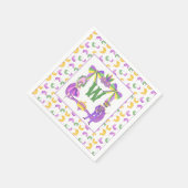 Aquarell Mardi Gras Monogrammwappen Serviette (Ecke)