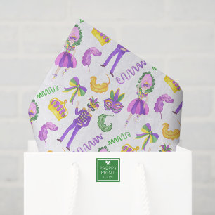 Aquarell-Mardi-Gras-Party Seidenpapier