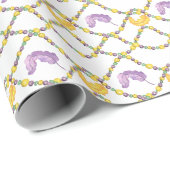 Aquarell-Mardi-Gras-Perlen Geschenkpapier (Rolleneckpunkt)