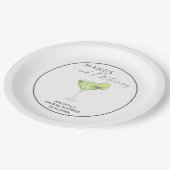 Aquarell Margs und Matrimony Brautparty Pappteller (Schrägansicht)