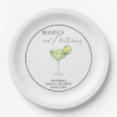 Aquarell Margs und Matrimony Brautparty Pappteller (Vorderseite)
