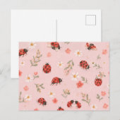 Aquarell-Marienkäfer Postkarte (Vorne/Hinten)