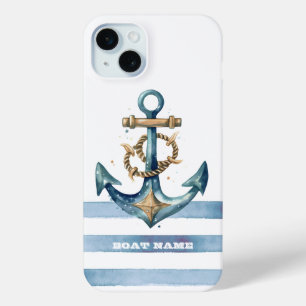 Aquarell Marine-Anker Hellblaue Streifen Case-Mate iPhone Hülle