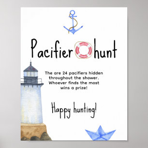 Aquarell-Marine - Schnuller-Jagdspiel Kinderdusche Poster