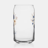 Aquarell Marineblauer Blumenstrauß Personalisiert Dosenglas (Links)