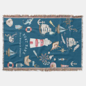 Aquarell maritime Elemente Blau Decke (Vorderseite)
