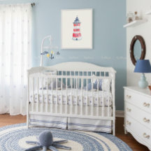 Aquarell-Maritimes-Ozean-Leuchtturm-Kinderzimmer-D