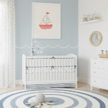 Aquarell-Maritimes-Ozean-Segelboot-Kinderzimmer-De