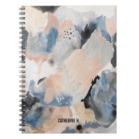 Aquarell-Marmormarine und rosa Notizbuch Notizblock (Vorderseite)