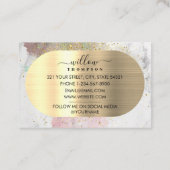 Aquarell & Marmorstone Imitats Gold Glitzer Fossil Visitenkarte (Rückseite)