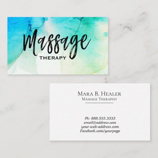 *~* Aquarell-Massage-Therapie-Massage-Therapeut Visitenkarte (Vorne/Hinten)