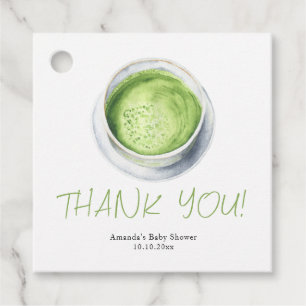 Aquarell Matcha Latte Baby Shower Danke Geschenkanhänger