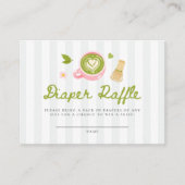 Aquarell Matcha Latte Windel-Raffle Begleitkarte (Vorderseite)