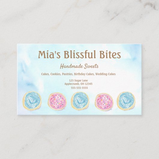 Aquarell Mattierte Zuckerrüben Bäckerei Business C Visitenkarte (Vorderseite)