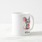 Aquarell-Maus individuell benannte Tasse mit Candy (VorderseiteRechts)