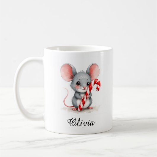 Aquarell-Maus individuell benannte Tasse mit Candy (Links)