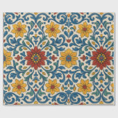 Aquarell mediterrane Flora Moderner Sommer Geschenkpapier (Flach)