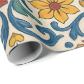 Aquarell mediterrane Flora Moderner Sommer Geschenkpapier (Rolleneckpunkt)