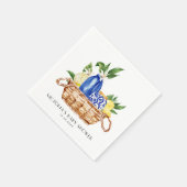 Aquarell Mediterrane Körbe Babydusche Serviette (Ecke)