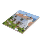 Aquarell Mediterranes Haus Fliese (Seite)