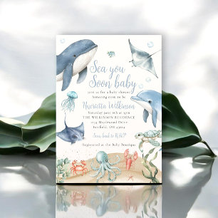 Aquarell Meer Wir sehen uns bald Baby Shower Einla Einladung