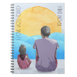 Aquarell Meerblick Blick auf Vater Notizblock