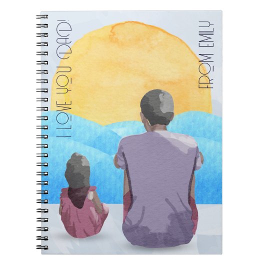 Aquarell Meerblick Blick auf Vater Notizblock (Vorderseite)