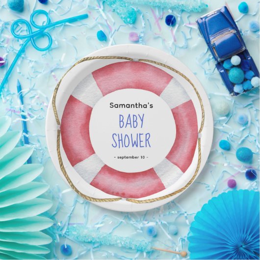 Aquarell Meereslebewesen - Babydusche Pappteller (Party)
