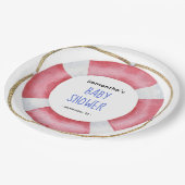 Aquarell Meereslebewesen - Babydusche Pappteller (Schrägansicht)